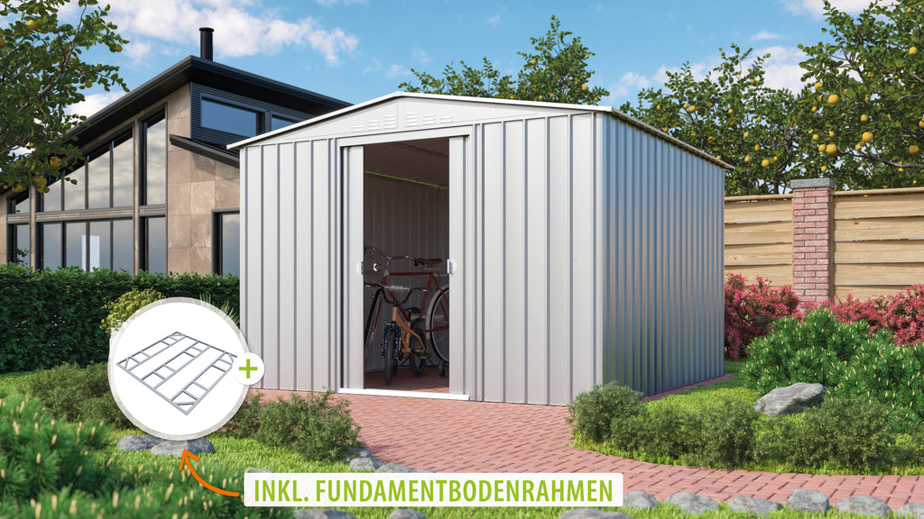 Metallgerätehaus Gartenmanager Dream 1010, silber metallic - Set