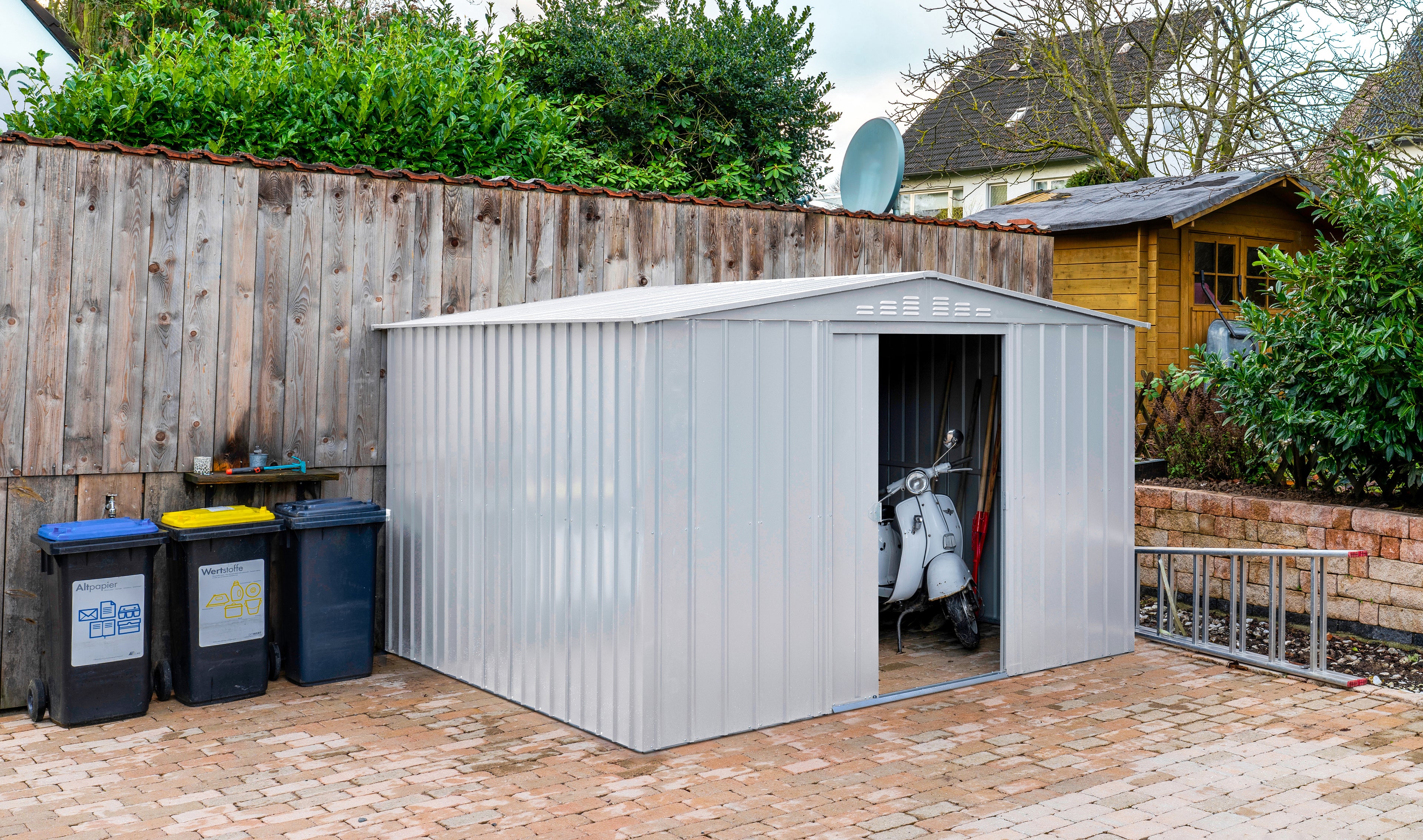 Metallgerätehaus Gartenmanager Dream 1010, silber metallic - Set