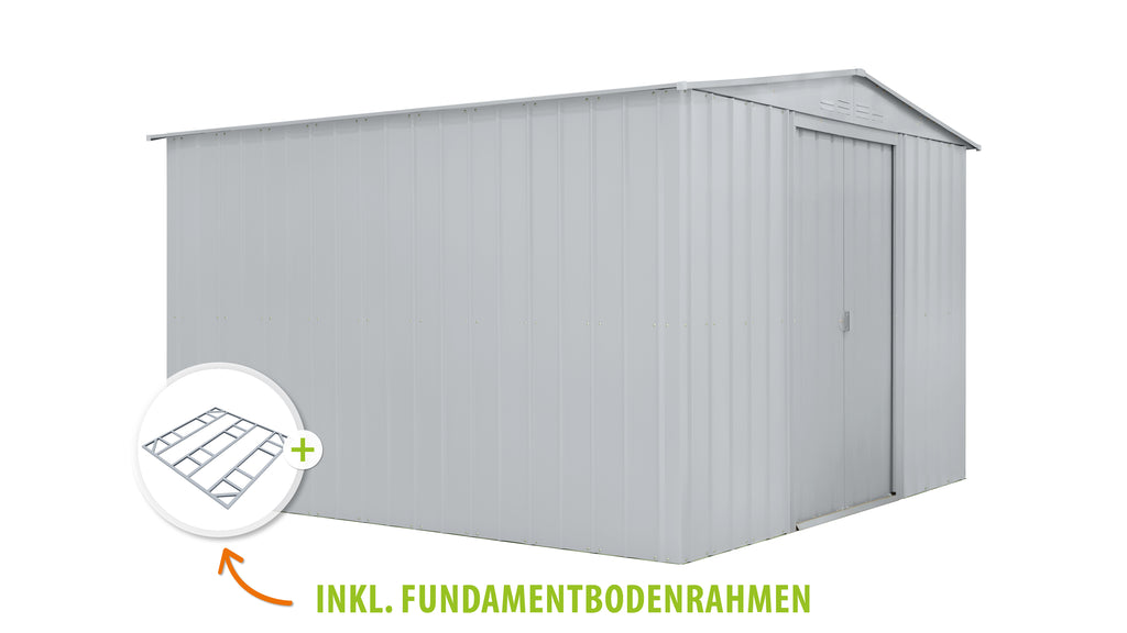 Metallgerätehaus Gartenmanager Dream 1010, silber metallic - Set