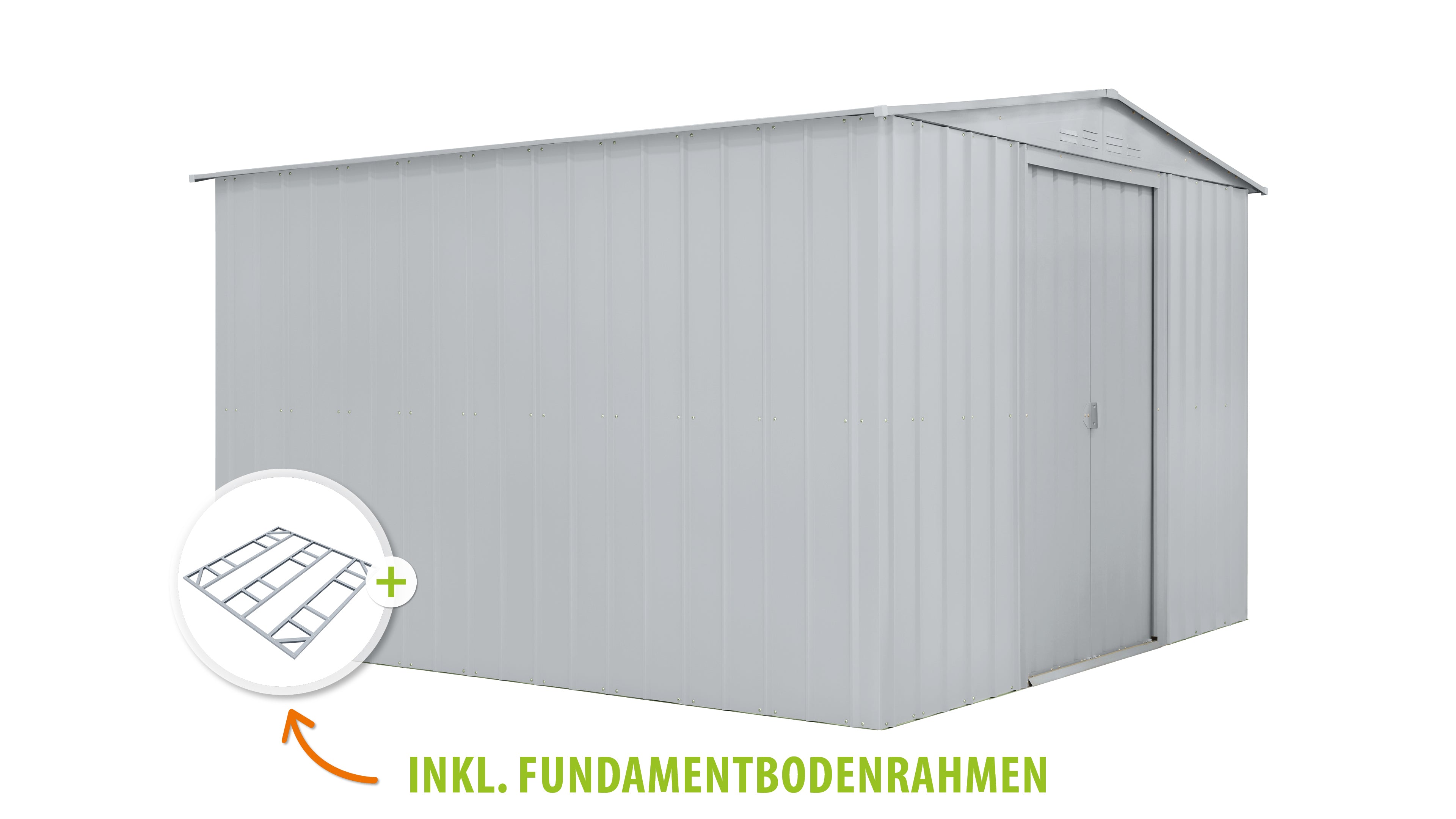 Metallgerätehaus Gartenmanager Dream 1010, silber metallic - Set