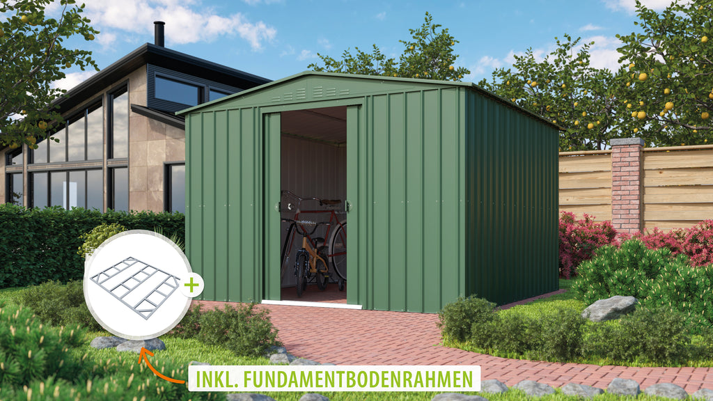 Metallgerätehaus Gartenmanager Dream 108, jade - Set