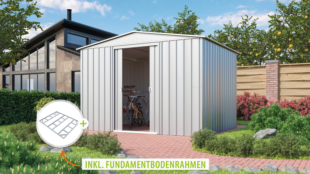 Metallgerätehaus Gartenmanager Dream 108, silber metallic - Set