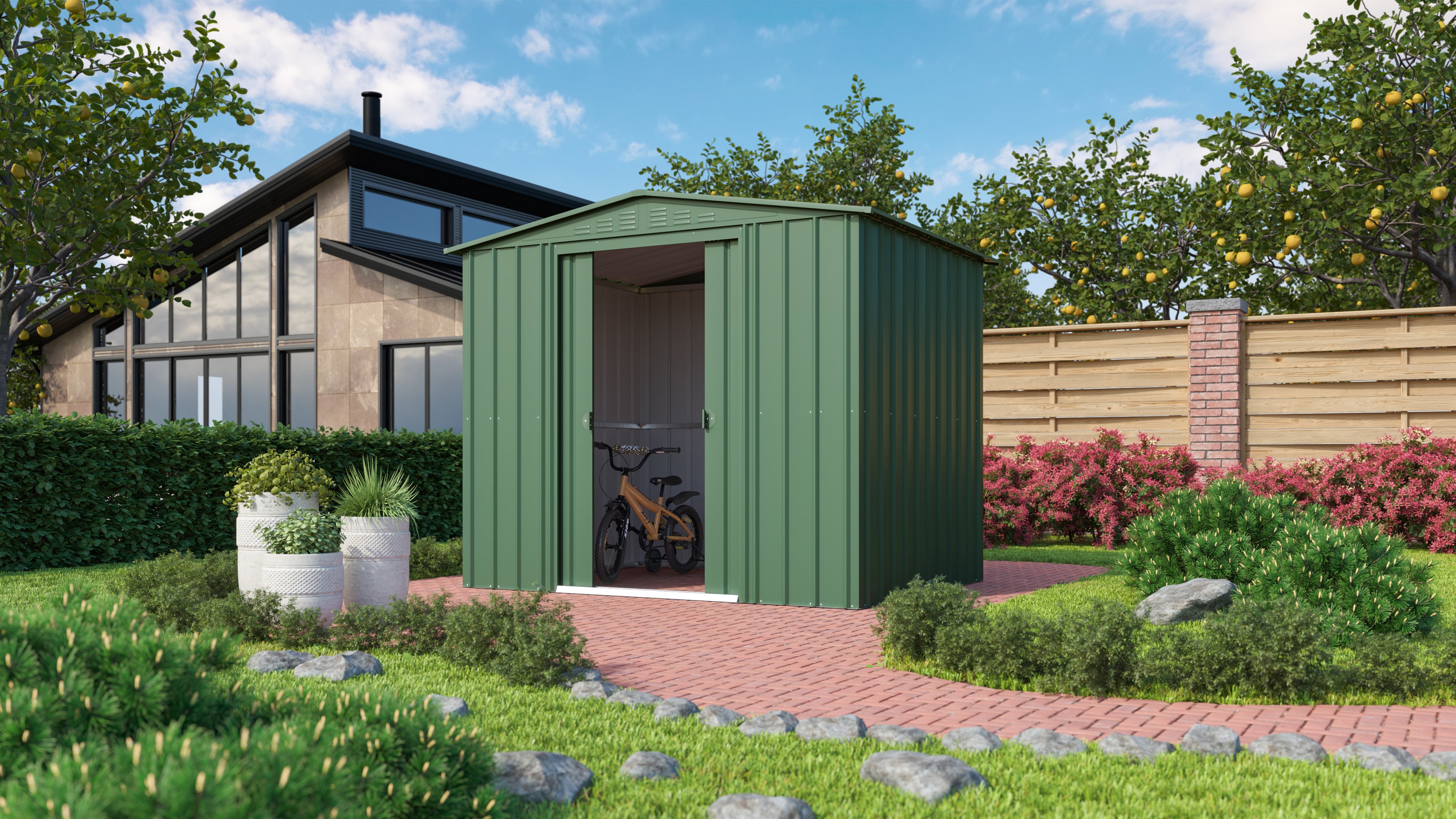 Metallgerätehaus Gartenmanager Dream 86, jade - Set