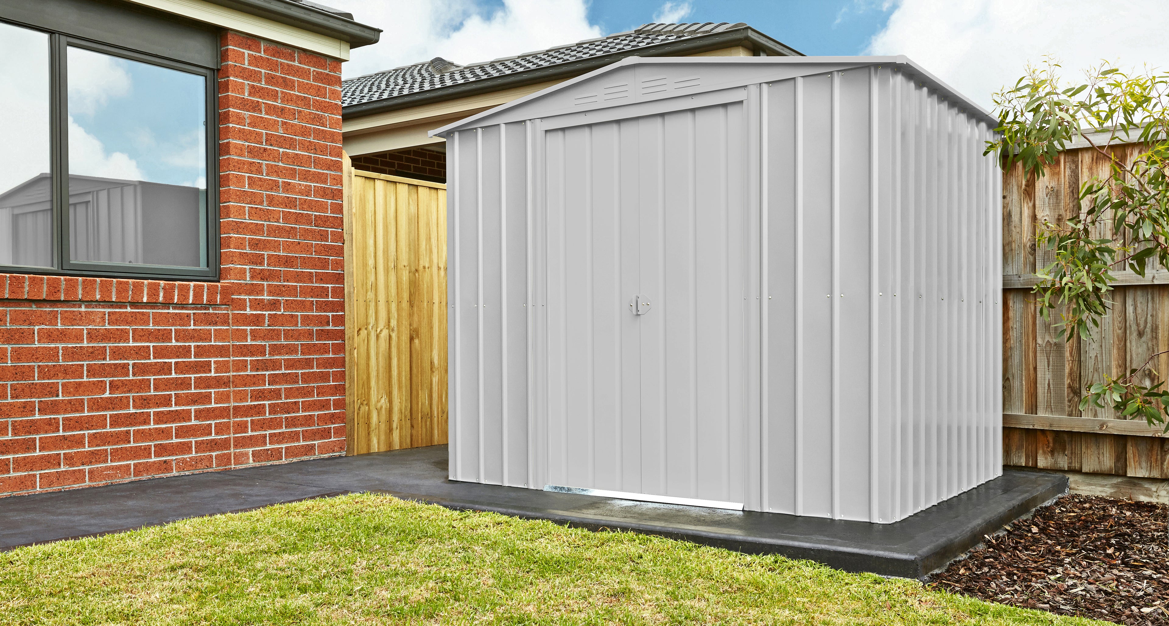 Metallgerätehaus Gartenmanager Dream 86, silber metallic - Set