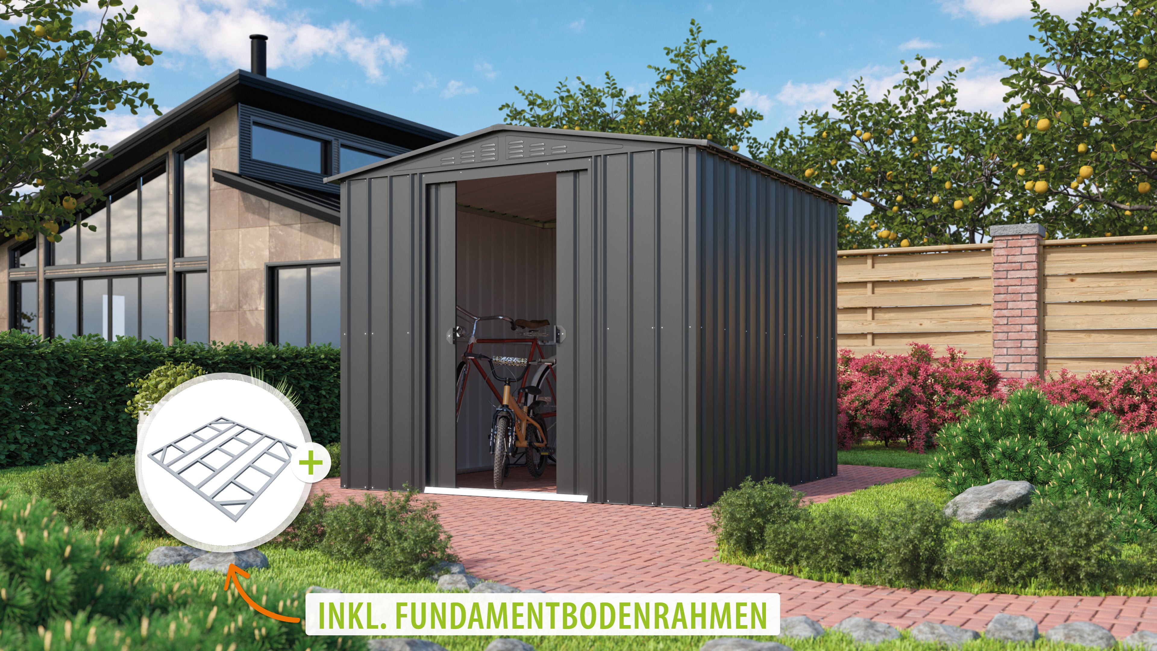 Metallgerätehaus Gartenmanager Dream 88, anthrazit - Set
