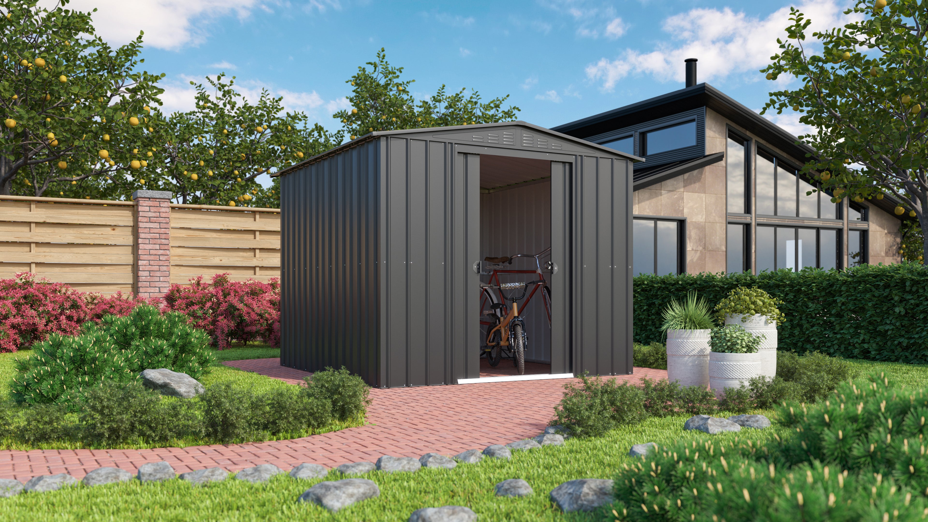 Metallgerätehaus Gartenmanager Dream 88, anthrazit - Set