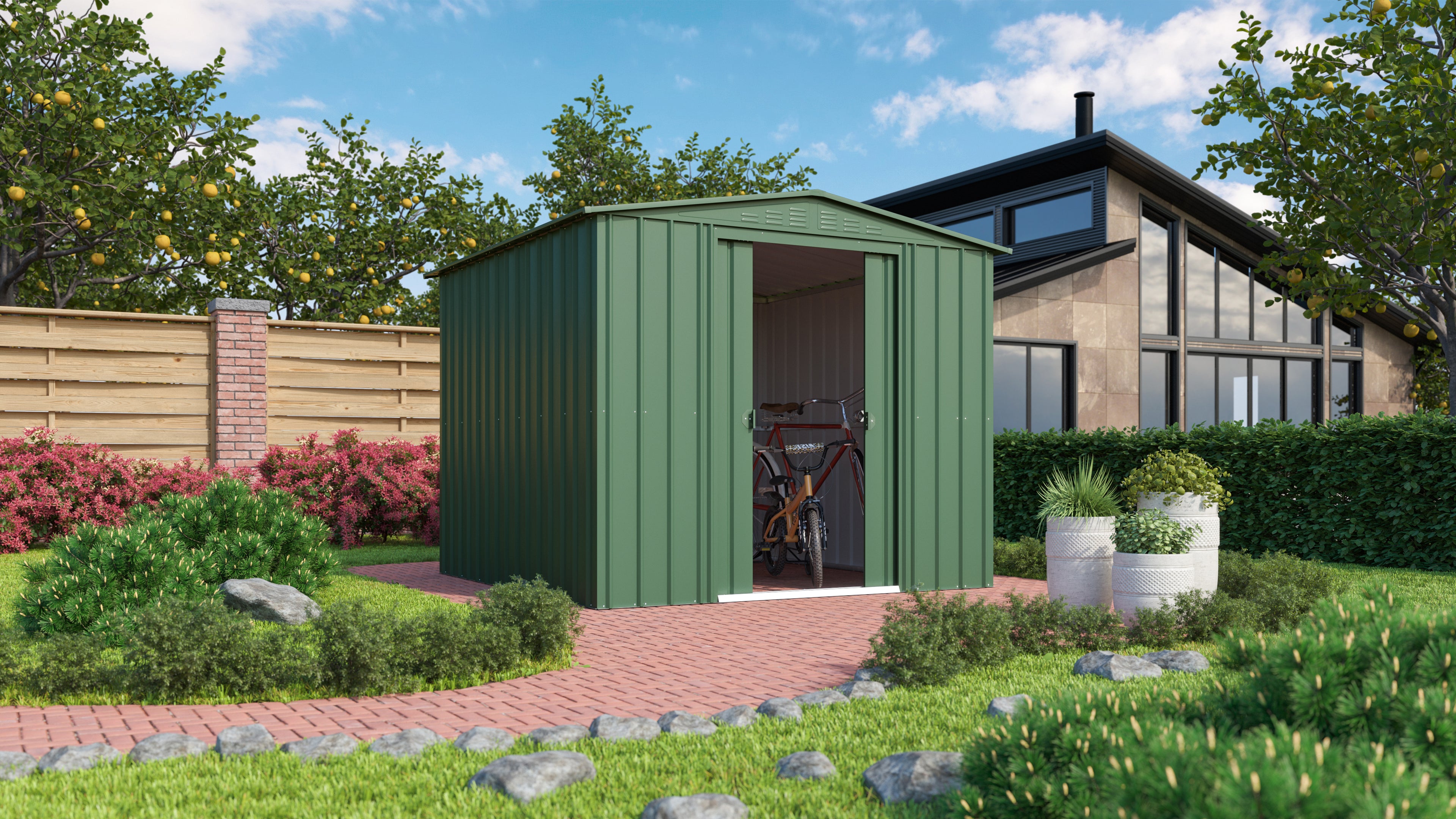 Metallgerätehaus Gartenmanager Dream 88, jade - Set