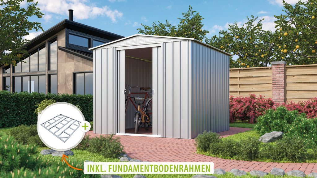 Metallgerätehaus Gartenmanager Dream 88, silber metallic - Set