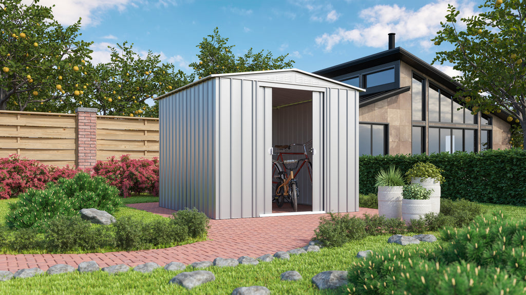 Metallgerätehaus Gartenmanager Dream 88, silber metallic - Set