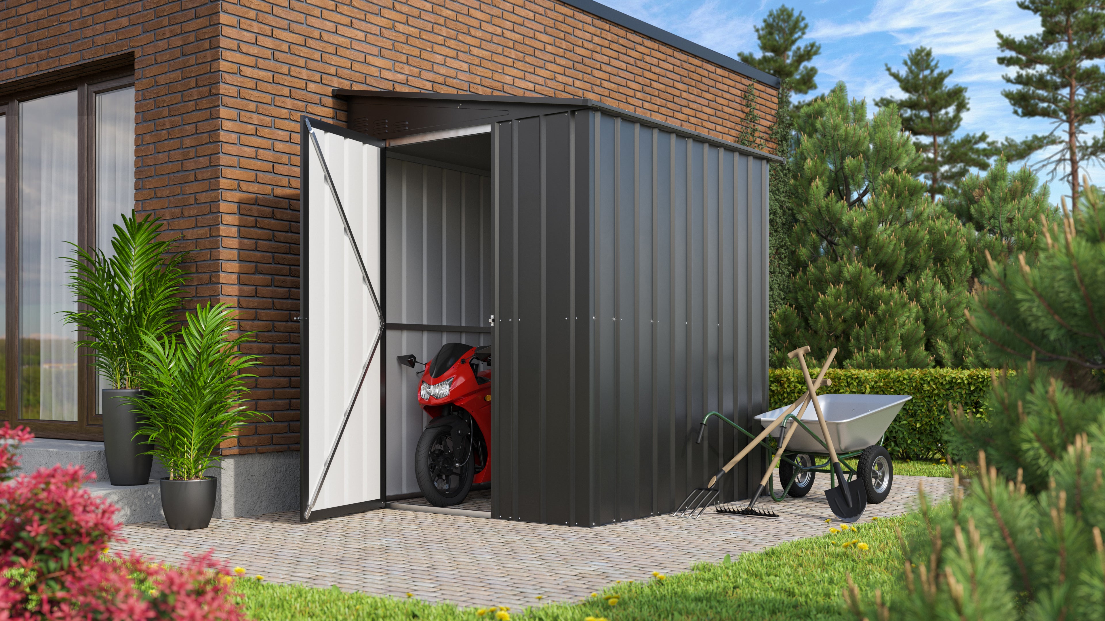 Gerätehaus Wand-Zierde LeanTo 56, anthrazit