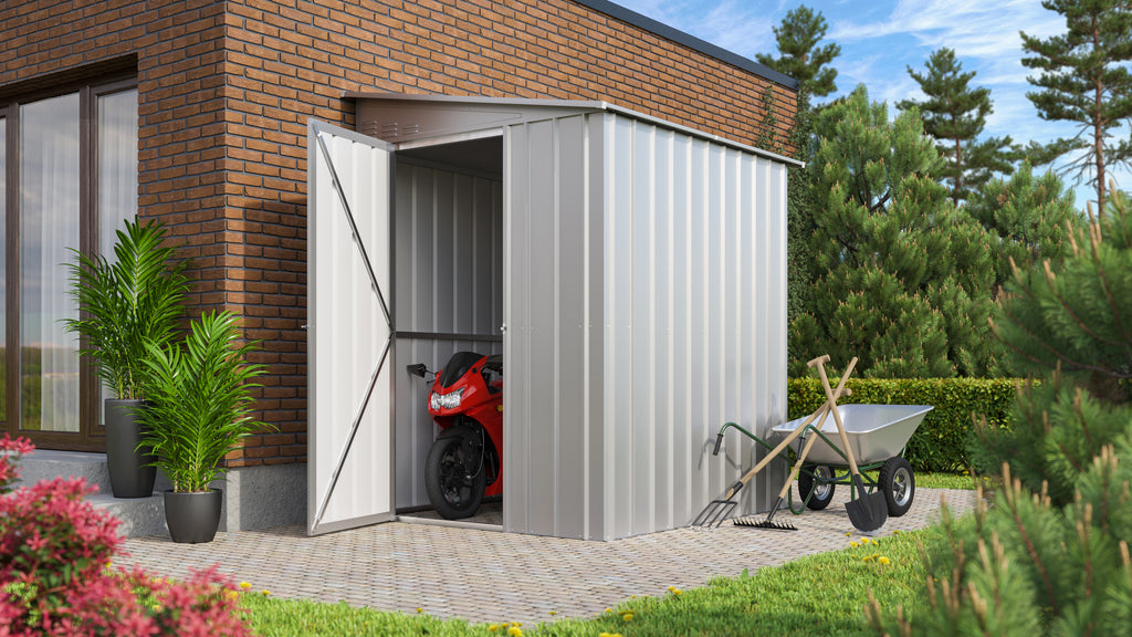 Gerätehaus Wand-Zierde LeanTo 56, silber metallic
