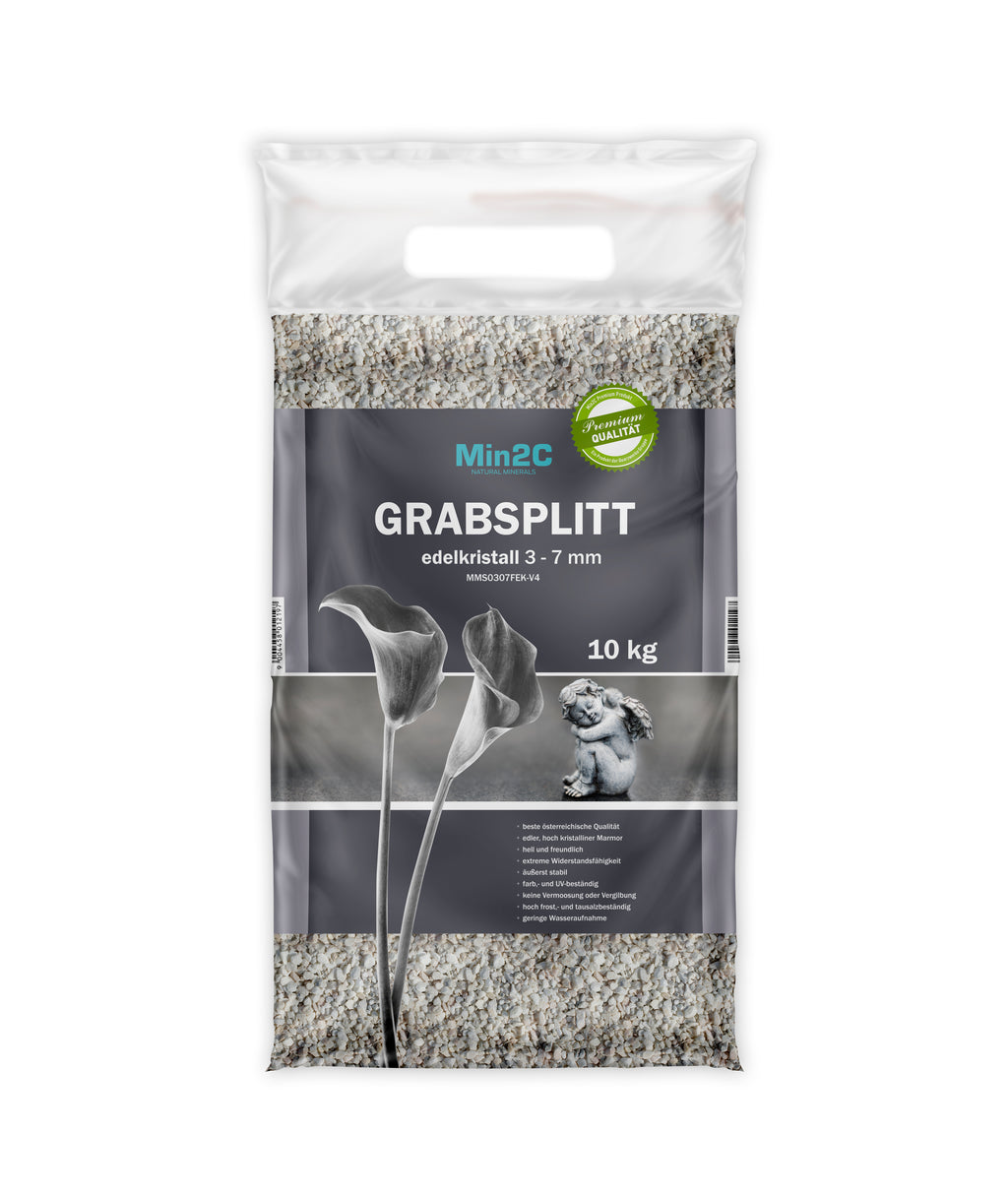 Grabsplitt 3-7 Edelkristall im 10kg Sack