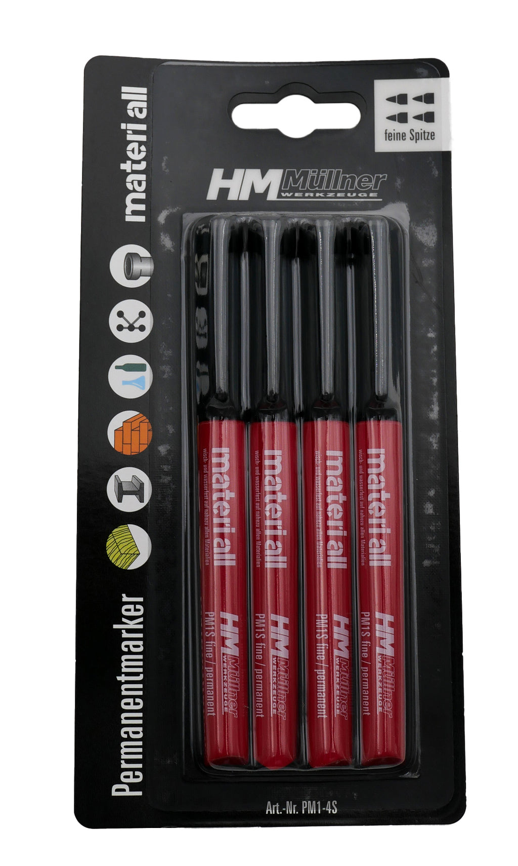 Permanentmarker-Set 4-tlg., fein, schwarz
