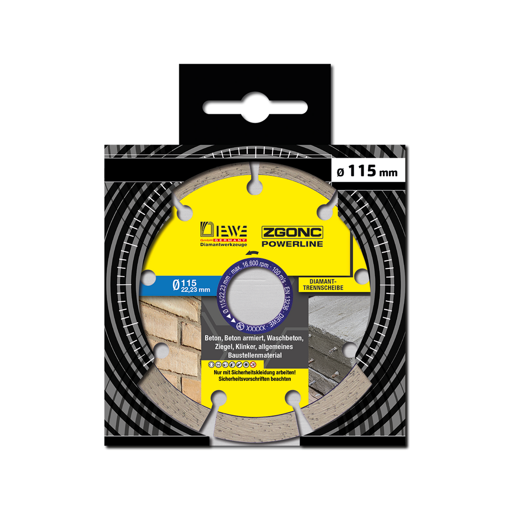 Diamanttrennscheibe POWERLINE Universal Beton 115