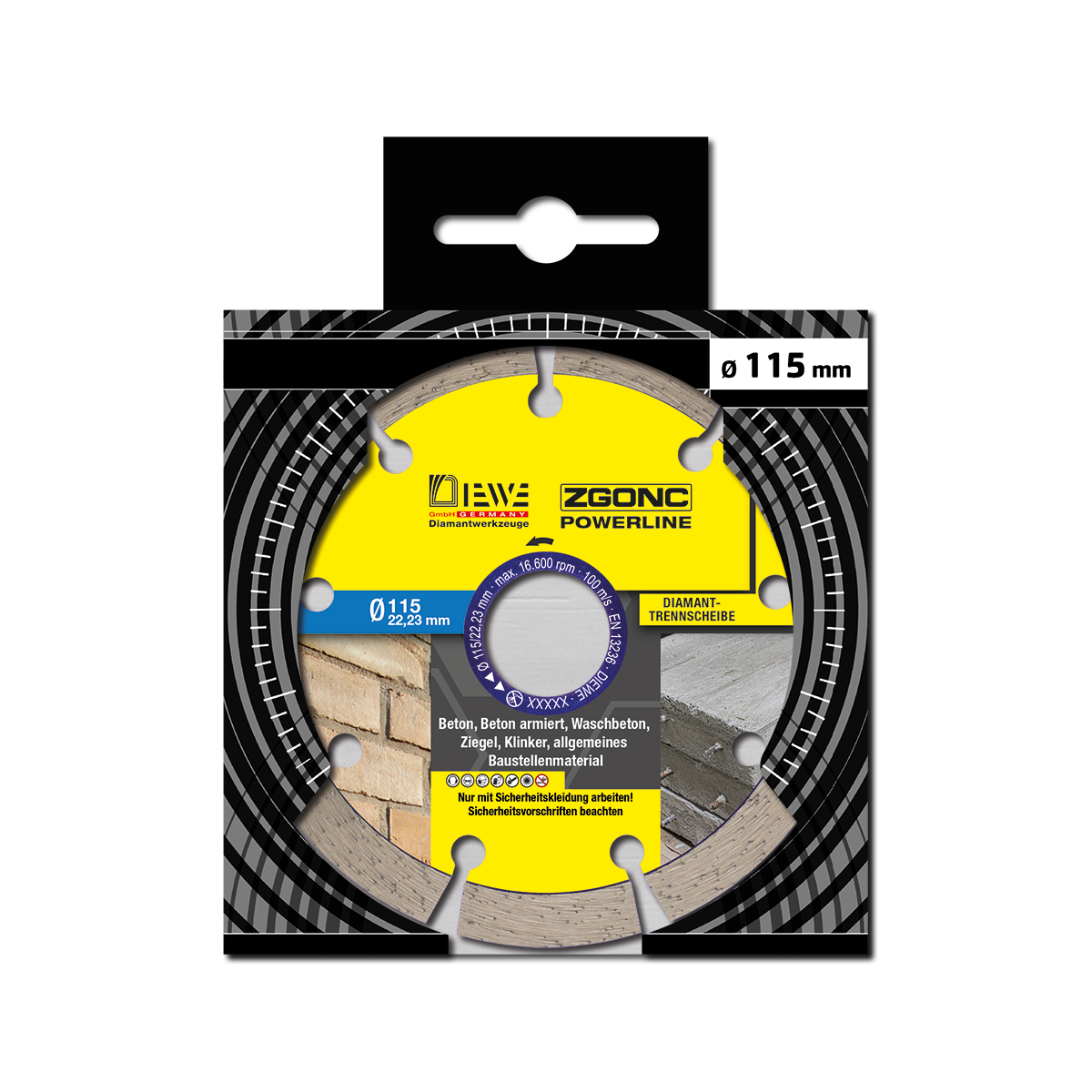 Diamanttrennscheibe POWERLINE Universal Beton 115