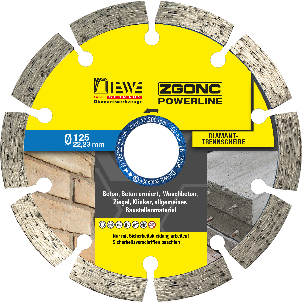 Diamanttrennscheibe POWERLINE Universal Beton 125
