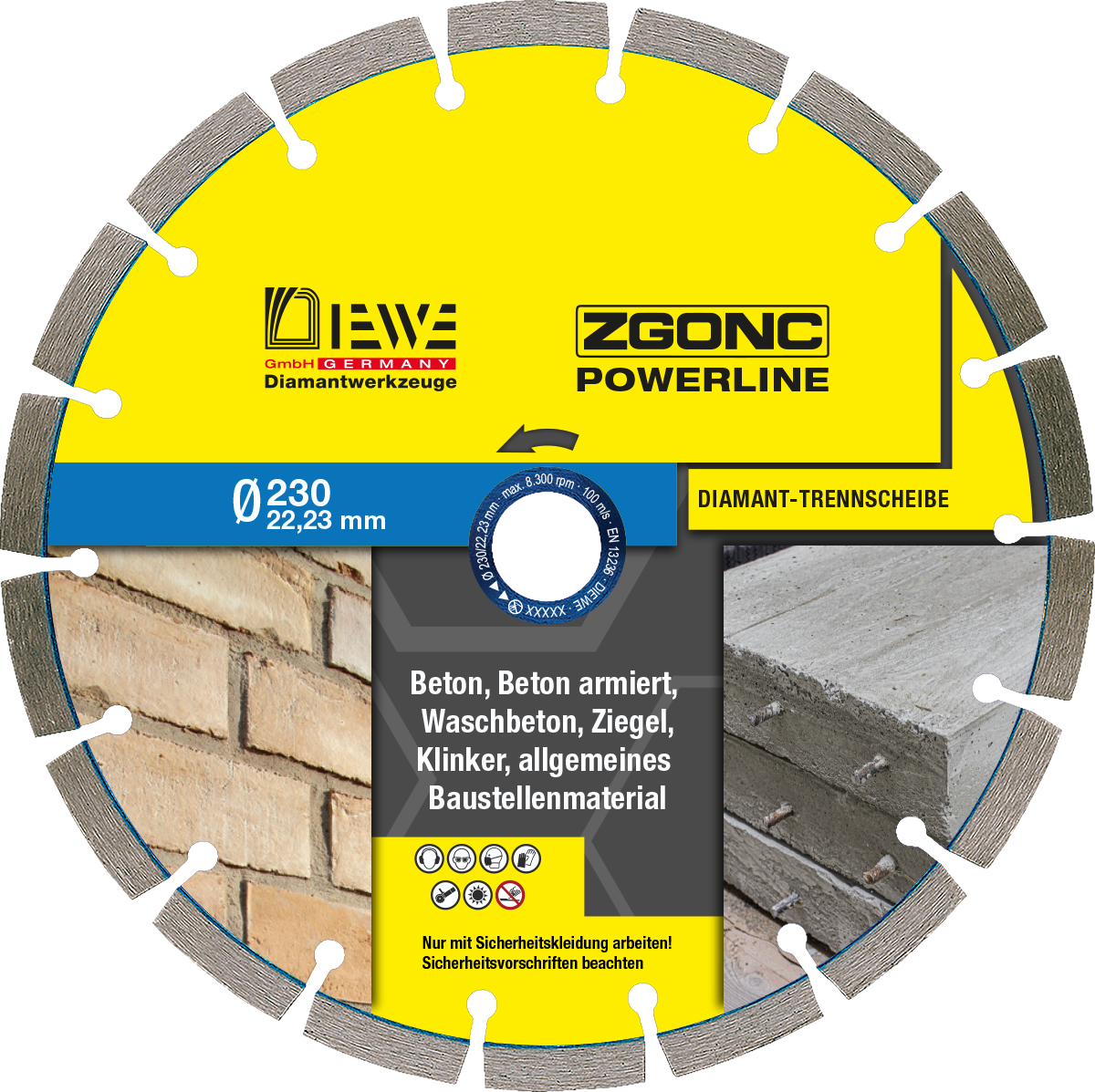 Diamanttrennscheibe  POWERLINE Universal Beton 230
