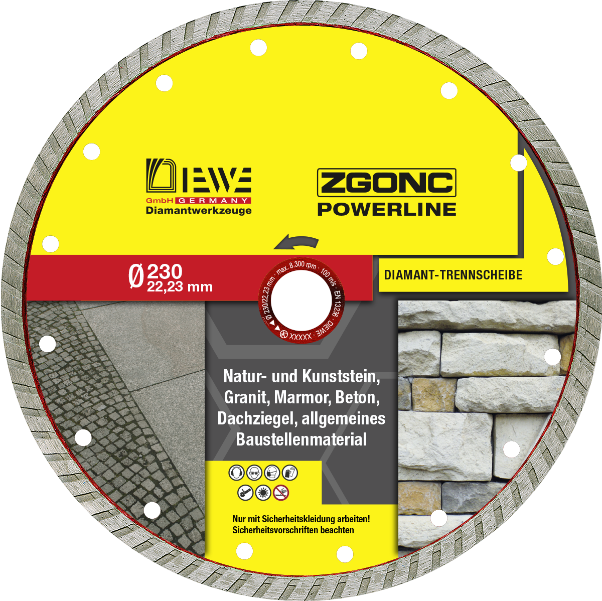 Diamanttrennscheibe POWERLINE Stein 230