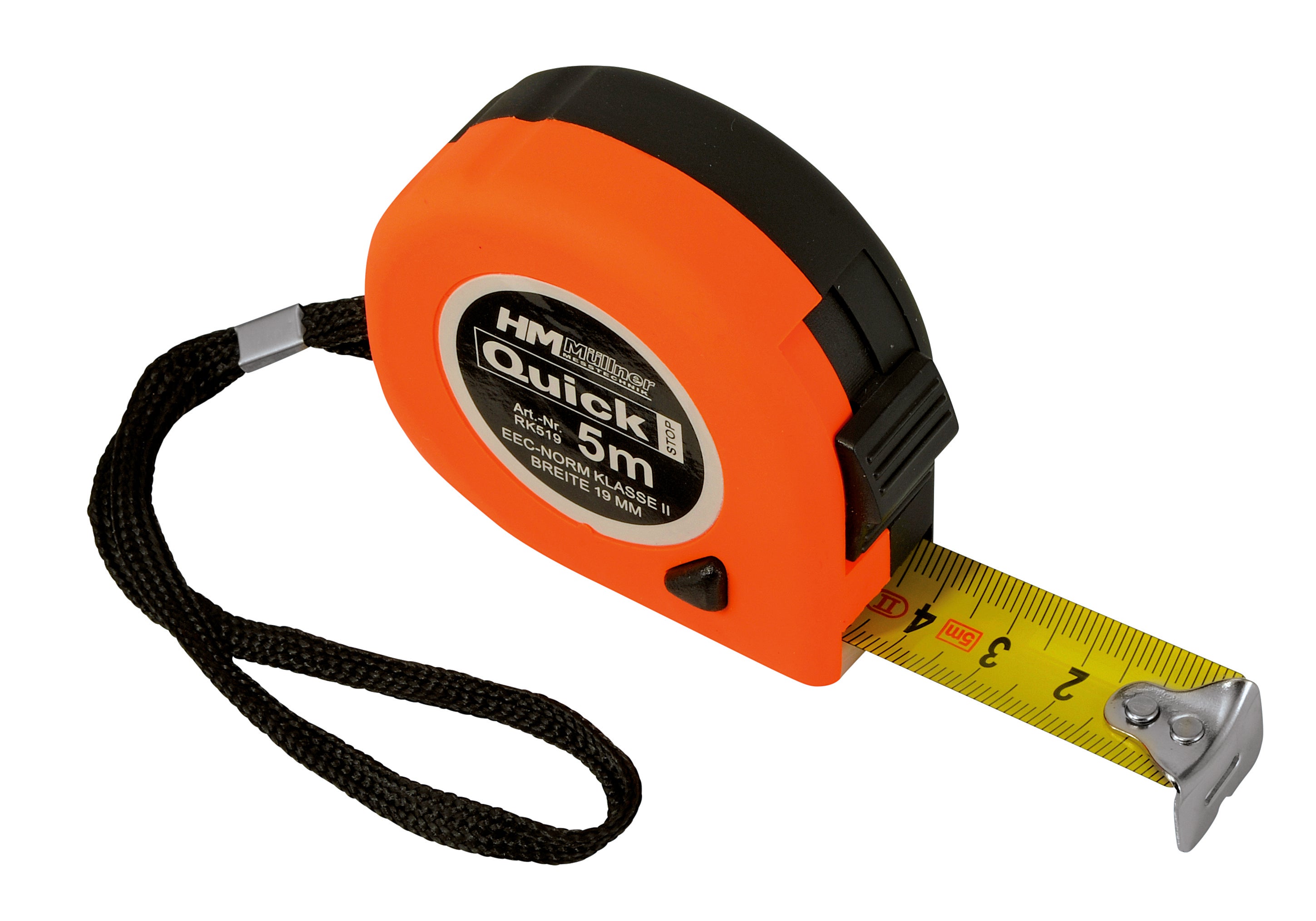 Rollmeter 5 m, 19 mm, mit Stop, Softgriff