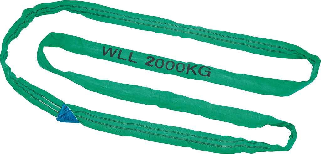Rundschlinge 2t, 2m-4m, gruen, EN 1492-2, GS-Tuev