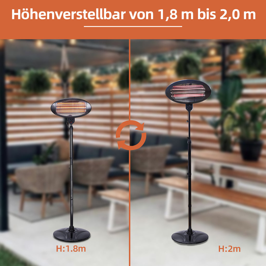 Heizstrahler auf Standfuß 2000 Watt