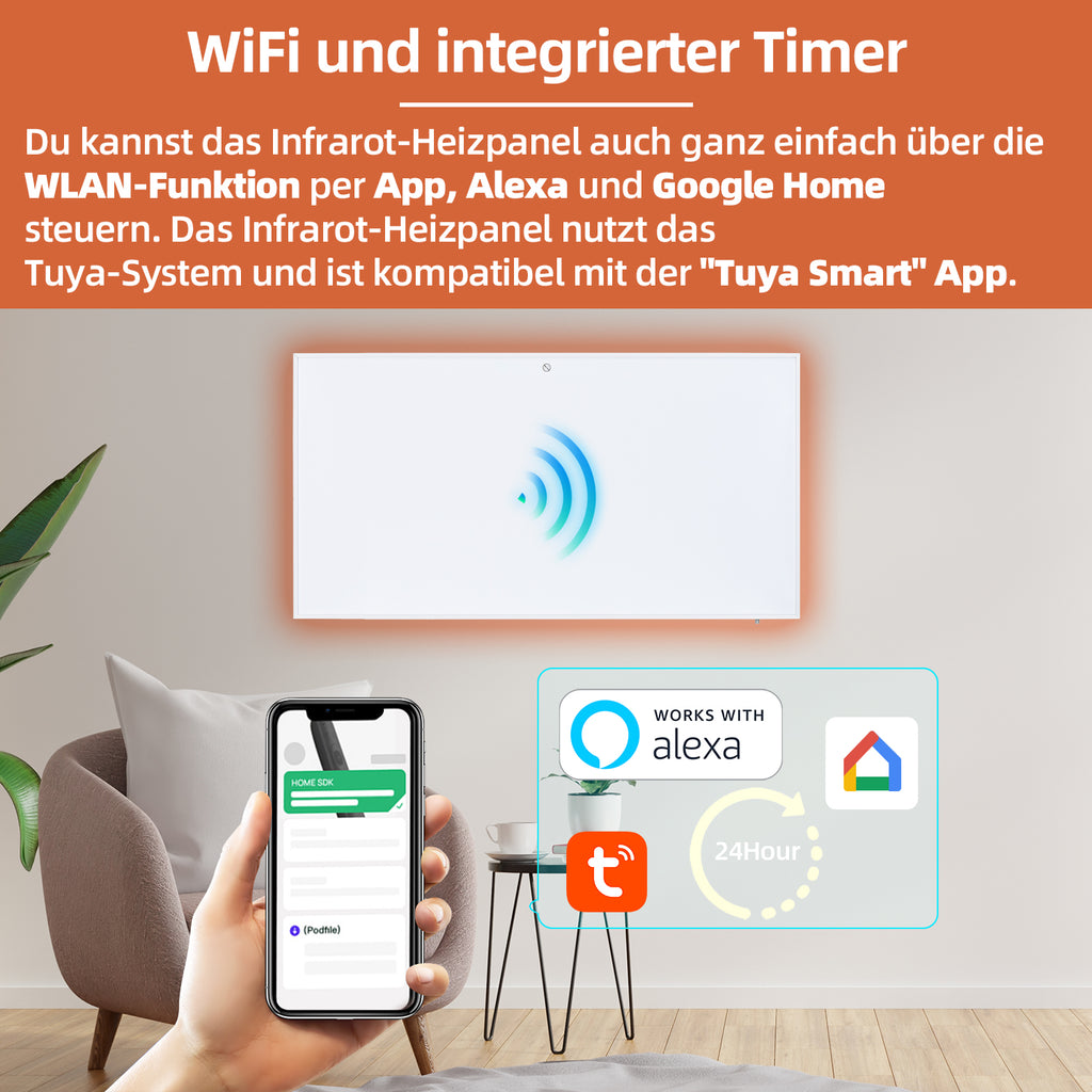 Infrarot-Heizpaneel mit WiFi 1000W