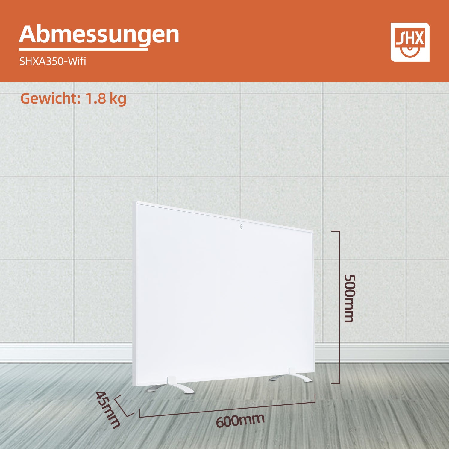 Infrarot-Heizpaneel mit WiFi 350W