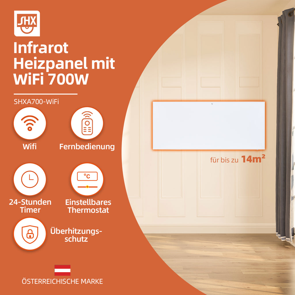 Infrarot-Heizpaneel mit Wifi 700 Watt
