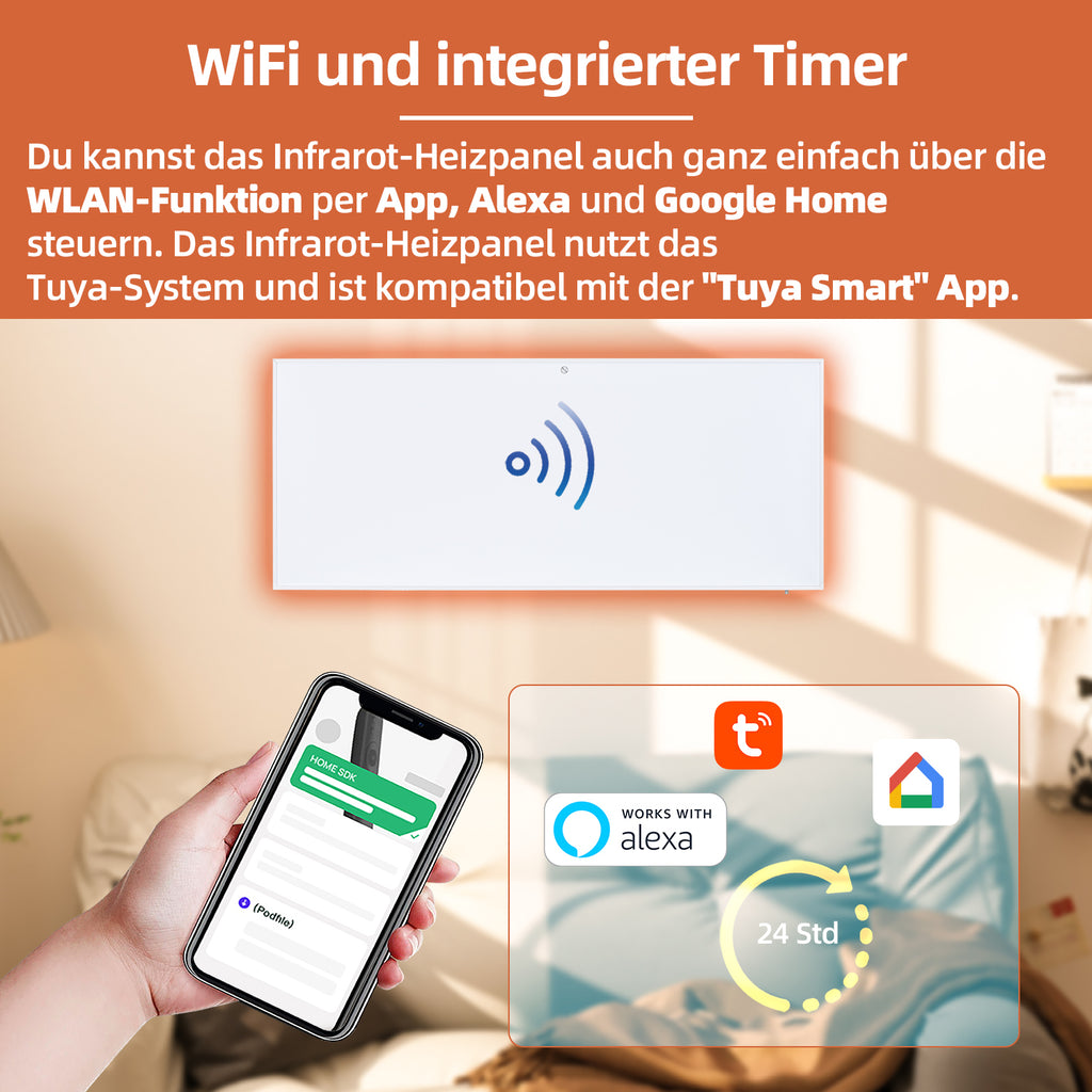Infrarot-Heizpaneel mit Wifi 700 Watt