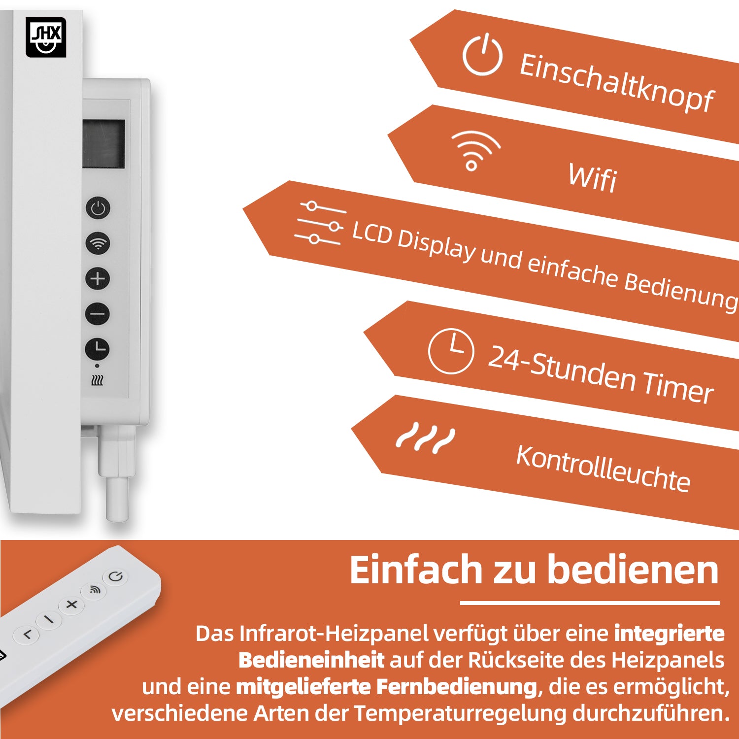 Infrarot-Heizpaneel mit Wifi 700 Watt