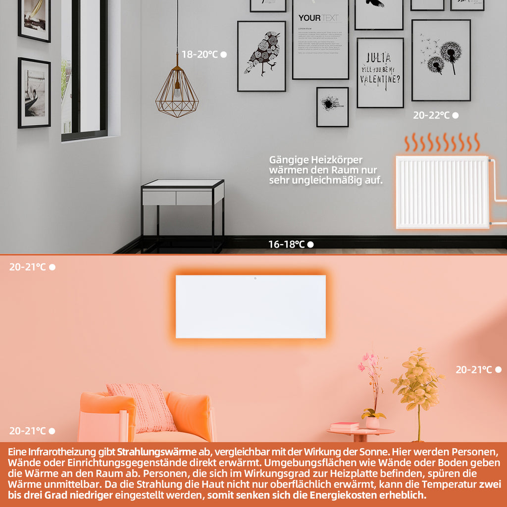 Infrarot-Heizpaneel mit Wifi 700 Watt