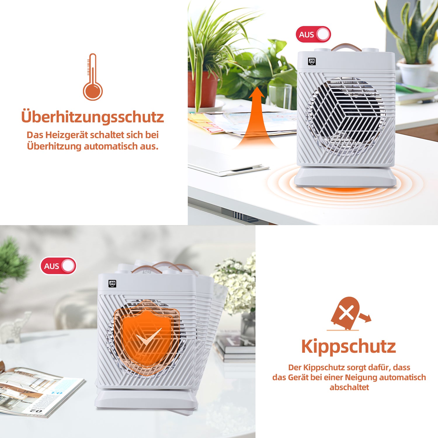 Heizlüfter mit Thermostat und Schwenkfunktion 2000W