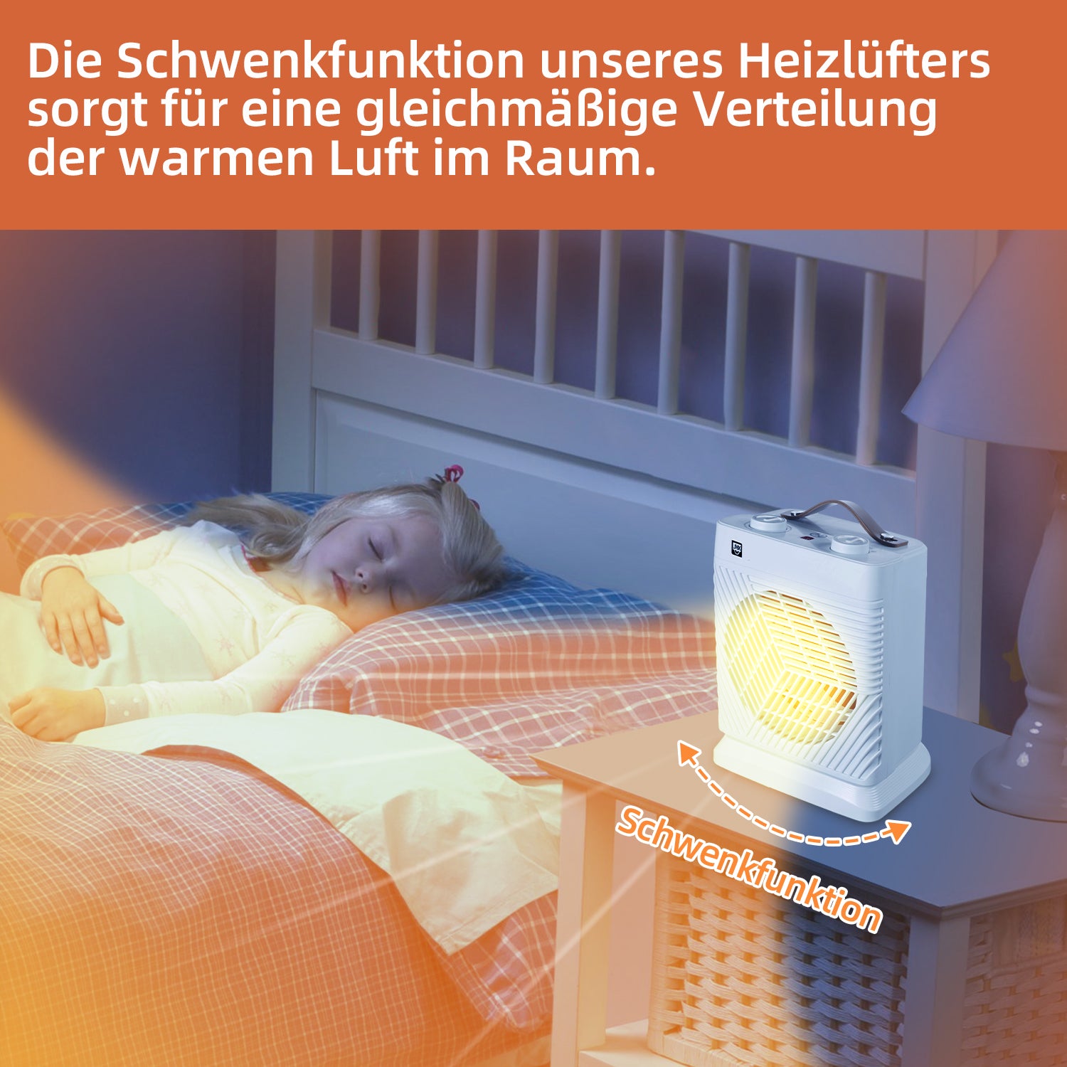Heizlüfter mit Thermostat und Schwenkfunktion 2000W