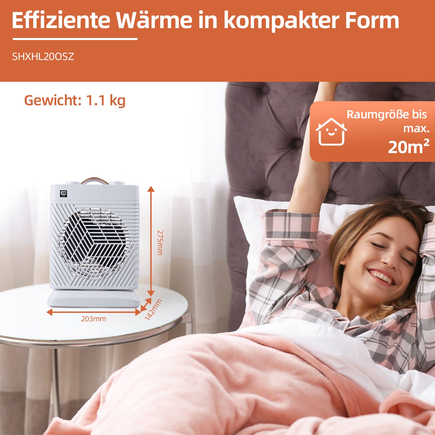 Heizlüfter mit Thermostat und Schwenkfunktion 2000W