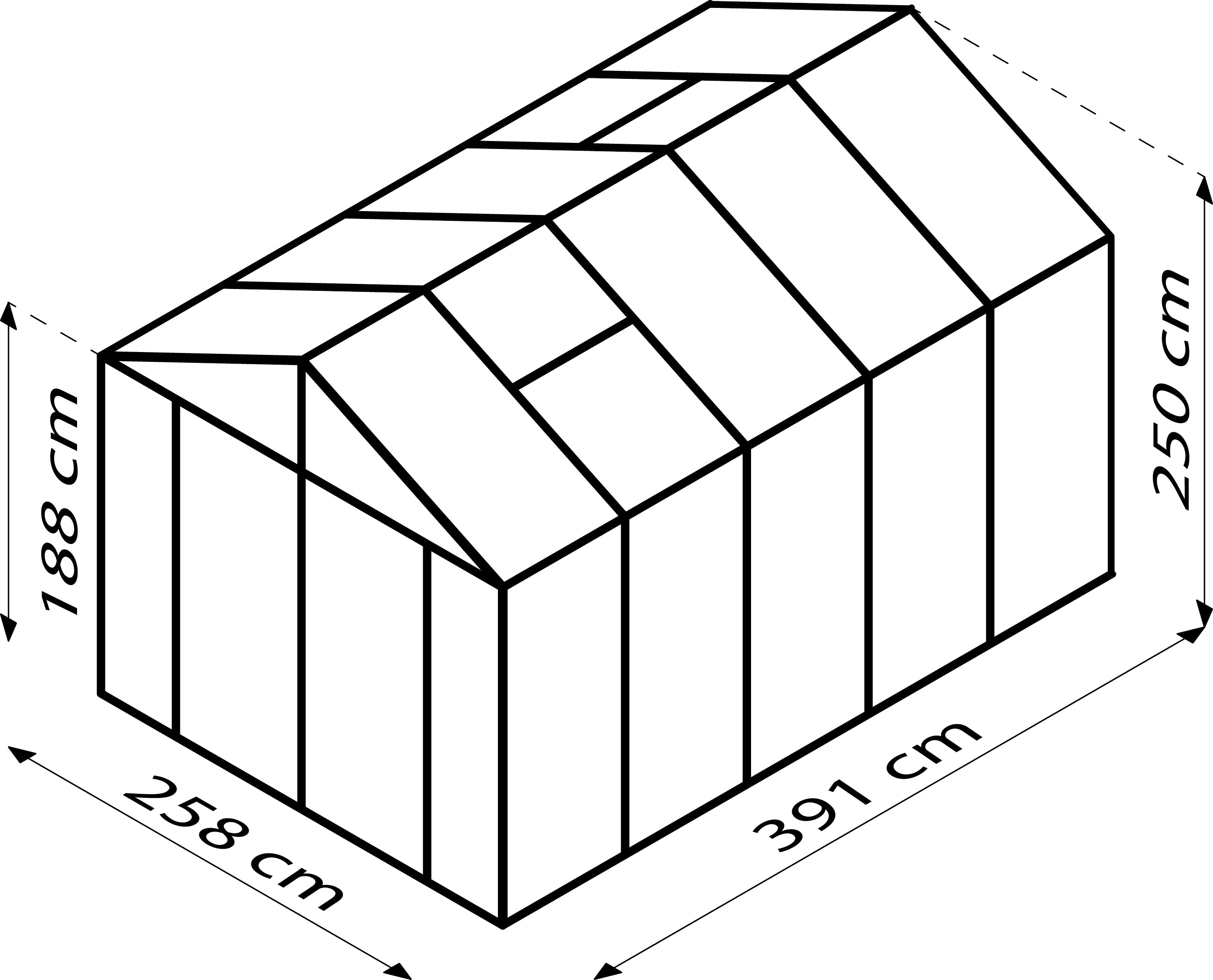 Gewächshaus Zeus Comfort 10000 ESG/HKP, schwarz