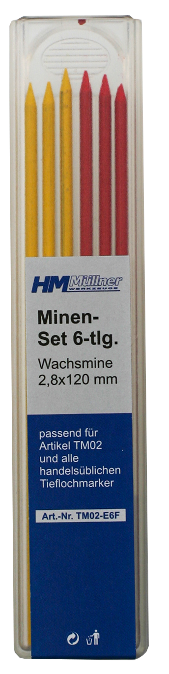 Farbminen-Set 6-tlg. 3x Gelb und 3x Rot