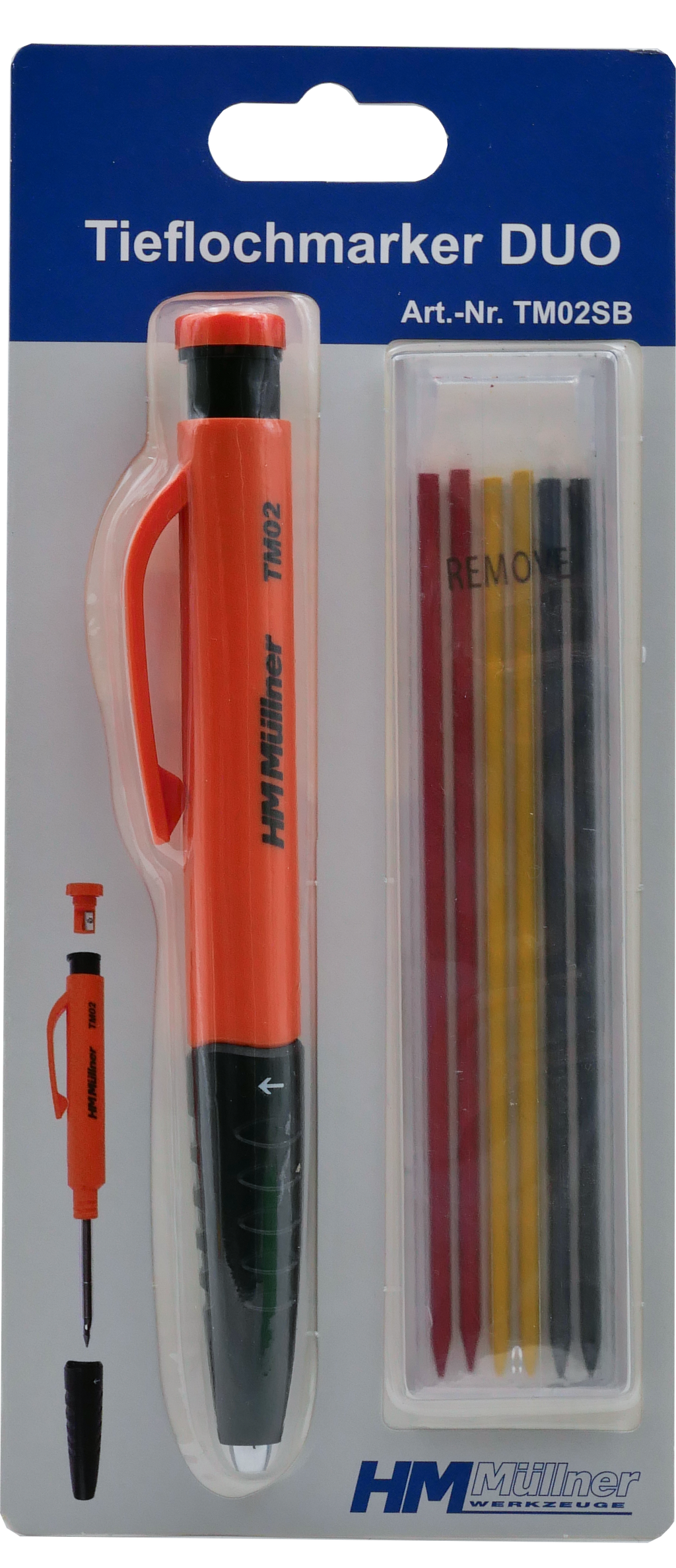Tieflochmarkerset TM02SB 8-tlg., inklusive 6 Ersatzminen
