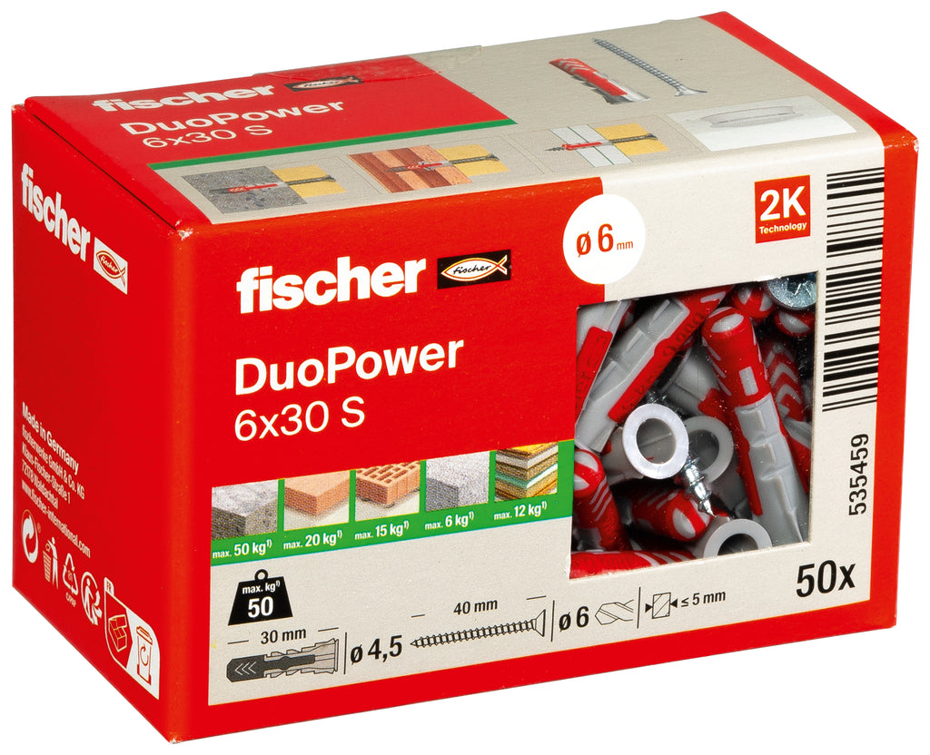 fischer DuoPower 6 x 30 S mit Schraube