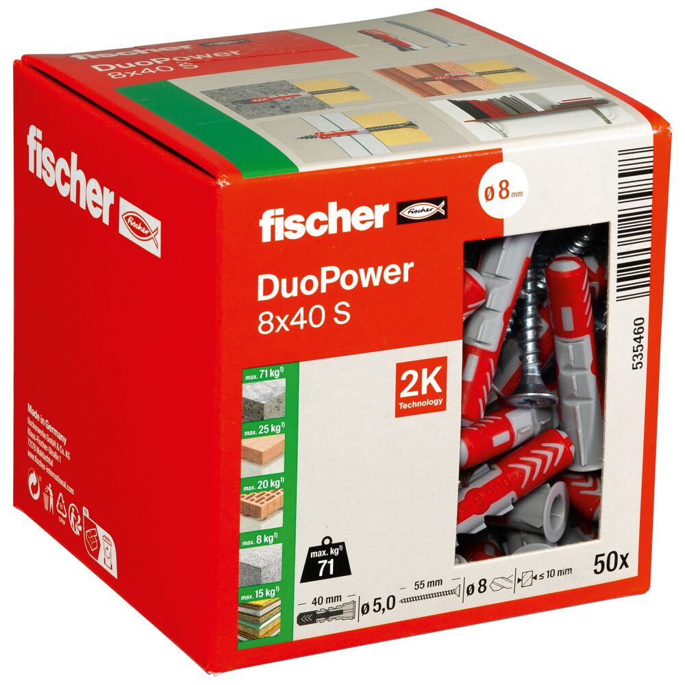 fischer DuoPower 8 x 40 S mit Schraube
