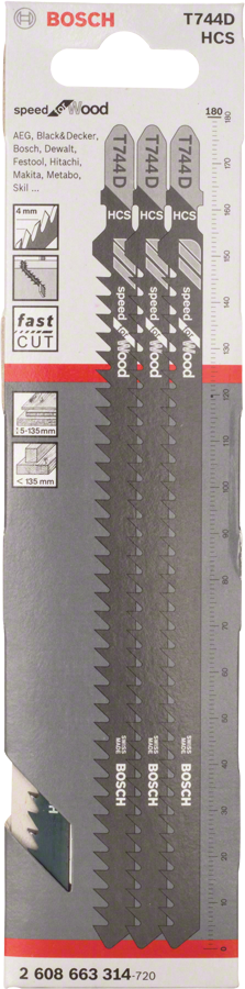 Stichsägeblätter T 744 D 3 Stk.