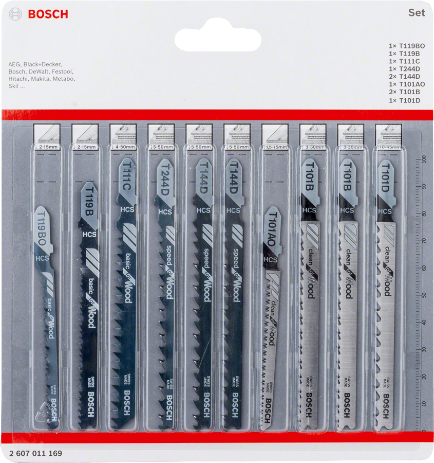 Stichsägeblatt-Set Holz 10 Stk.