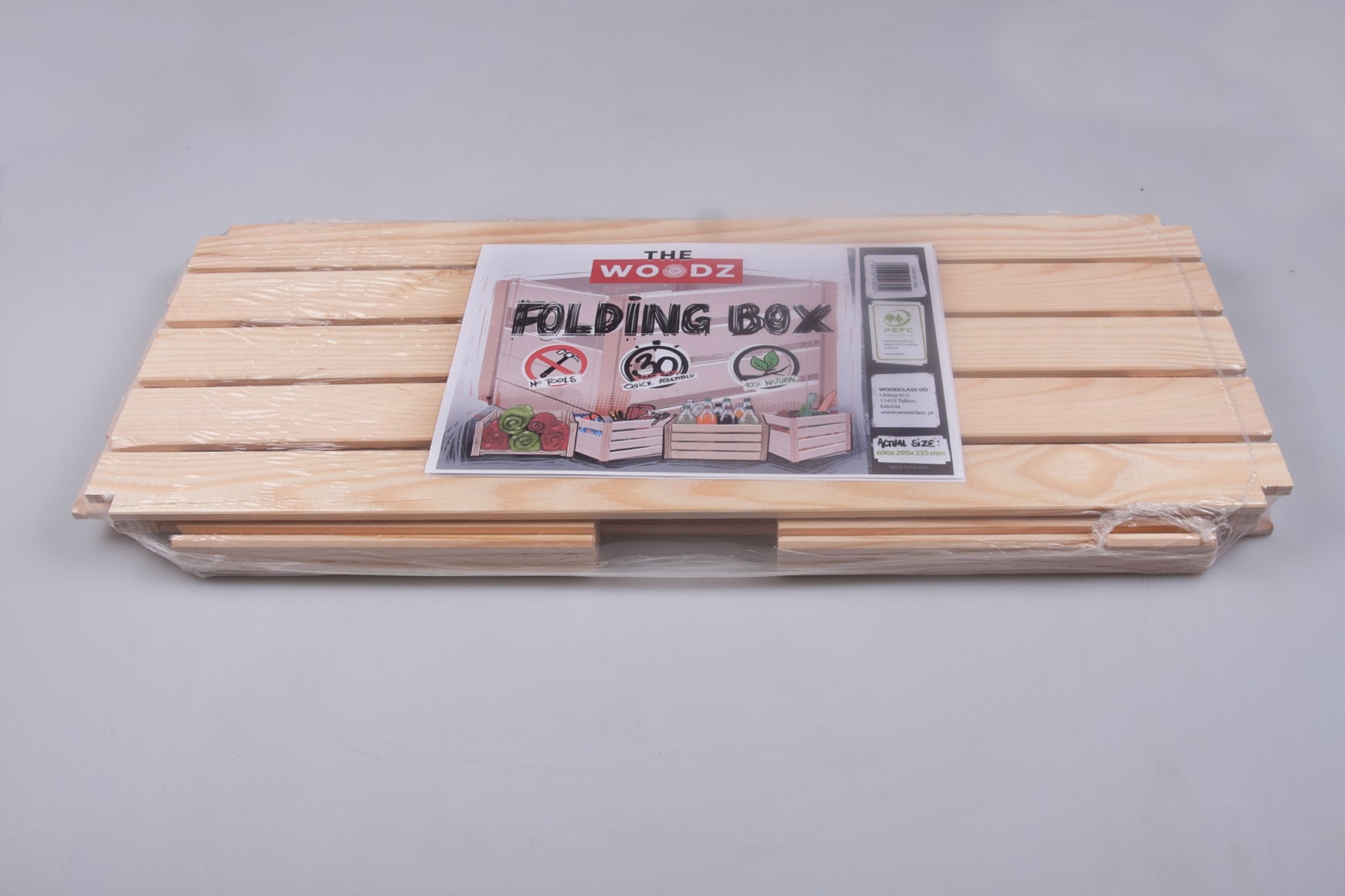Holzkiste mit Steckmontage  690x295x235